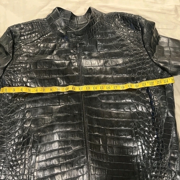 Men's Black 100% Alligator Jacket size MEDIUM - Picture 7 of 15